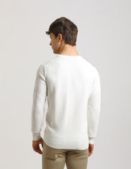 Structured crew-neck jersey