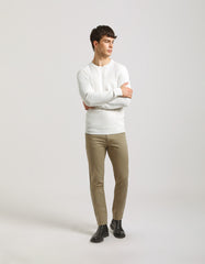 Structured crew-neck jersey