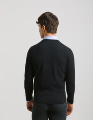 Structured crew-neck jersey