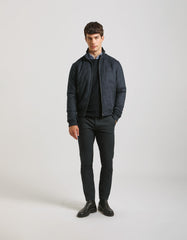 Structured crew-neck jersey