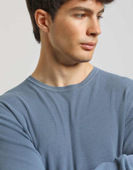 Structured crew-neck jersey