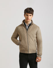 Suede-effect bomber jacket