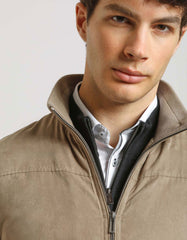 Suede-effect bomber jacket