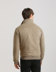 Suede-effect bomber jacket