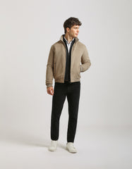 Suede-effect bomber jacket