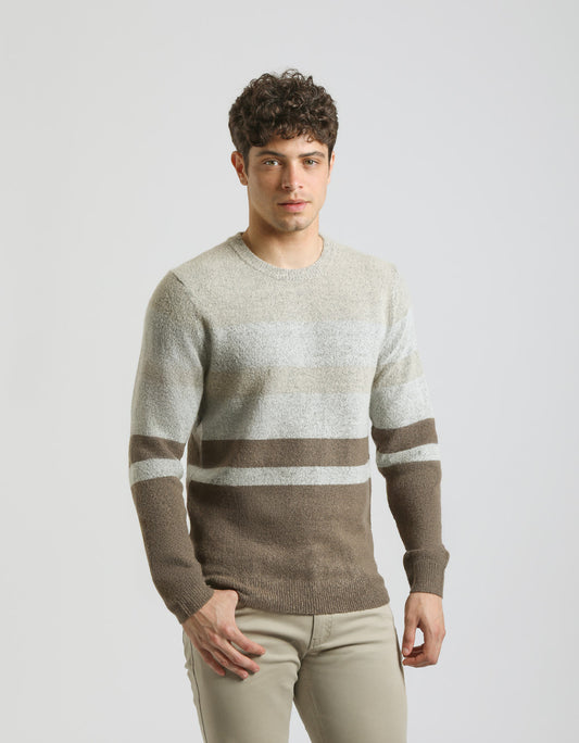Colorblock crewneck sweater