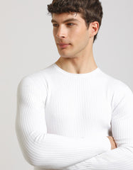 Ribbed crewneck sweater