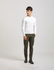 Ribbed crewneck sweater