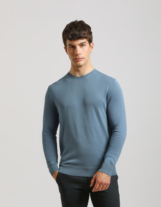 Viscose blend crewneck sweater