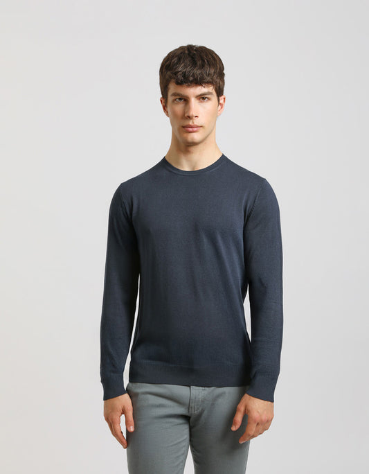 Viscose blend crewneck sweater
