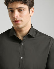 Camicia tinta unita in cotone