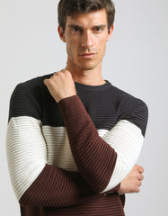 Colorblock crewneck sweater