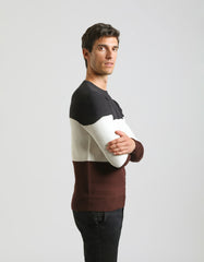 Colorblock crewneck sweater