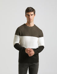 Colorblock crewneck sweater
