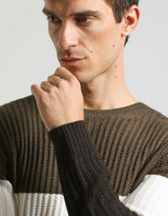 Colorblock crewneck sweater