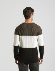 Colorblock crewneck sweater