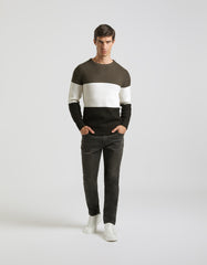 Colorblock crewneck sweater