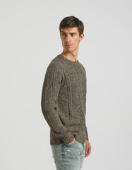 Crew-neck sweater with braid