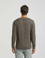 Crew-neck sweater with braid