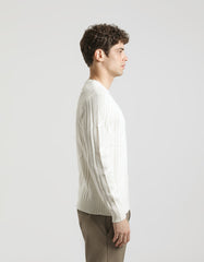 Crew-neck sweater with braid