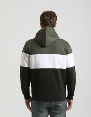 Felpa con cappuccio colorblock