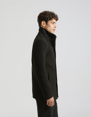 Mock neck coat