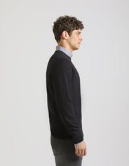 Structured crew-neck jersey
