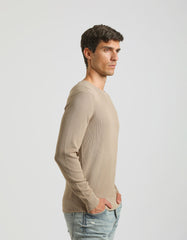 Structured crew-neck jersey
