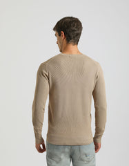 Structured crew-neck jersey