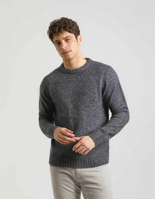 Maglia girocollo misto lana