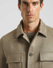 Suede-effect shirt jacket