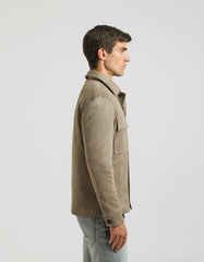 Suede-effect shirt jacket