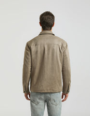 Suede-effect shirt jacket