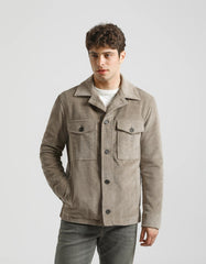 Velvet shirt jacket