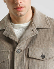 Velvet shirt jacket