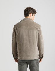 Velvet shirt jacket