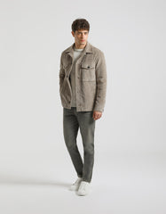 Velvet shirt jacket
