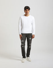Jeans regular fit con strappi nero