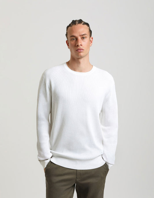 Viscose crew-neck sweater
