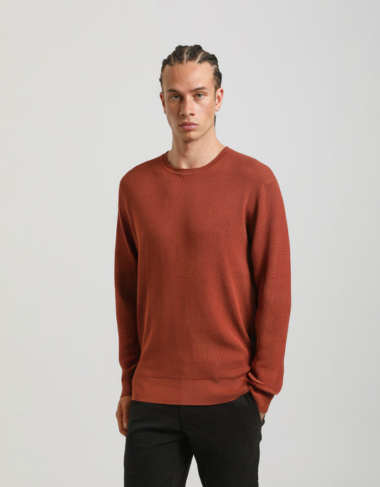Viscose crew-neck sweater