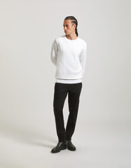 Structured crew-neck jersey