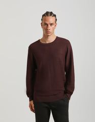 Structured crew-neck jersey