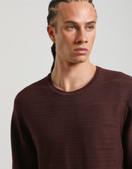 Structured crew-neck jersey