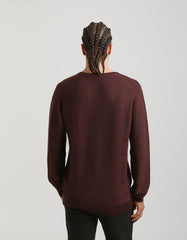Structured crew-neck jersey