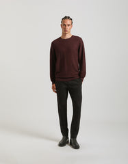 Structured crew-neck jersey