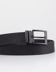 Black faux leather belt