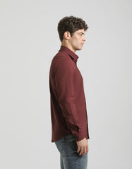 Camicia tinta unita in tessuto elastico
