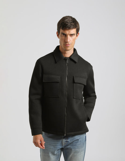 Technical fabric shirt jacket