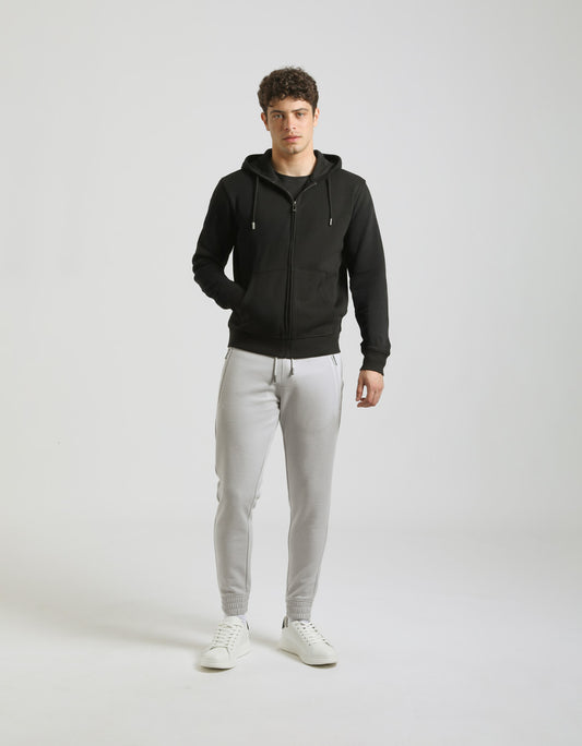 Hooded sweatshirt with zip
