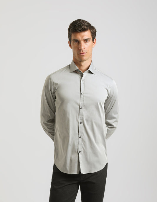 Camicia tinta unita in cotone